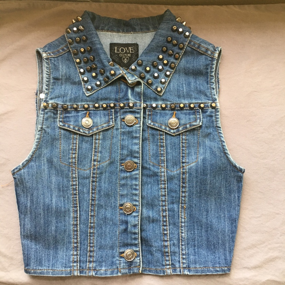 Love Culture Embellished Denim Vest